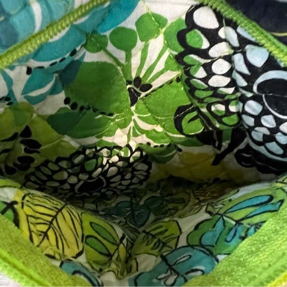 VERA BRADLEY Limes Up 2012 Large Toggle Tote 2 Handles Y2K Yellow Green Floral - Picture 10 of 16